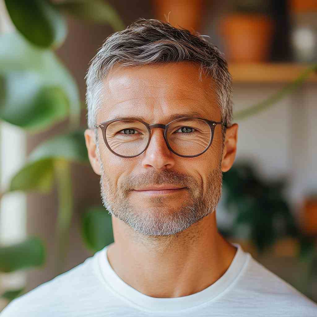 Male, approximately 45 years old, light skin, sparse hair.