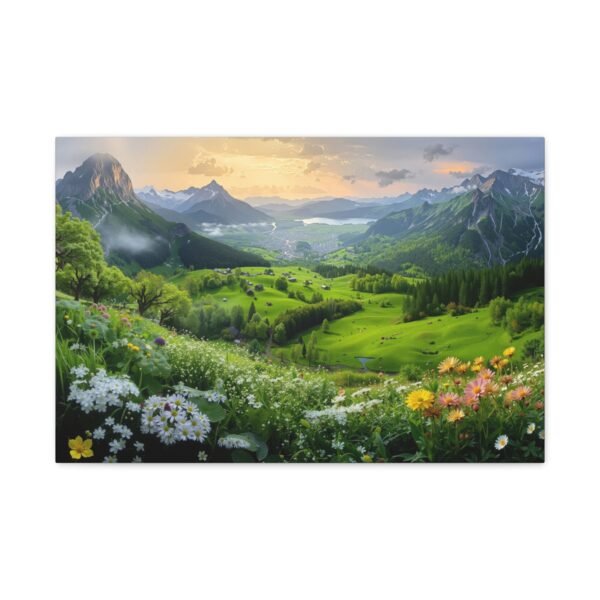Mountain View with Wildflowers – Scenic Canvas Print for Home or Office