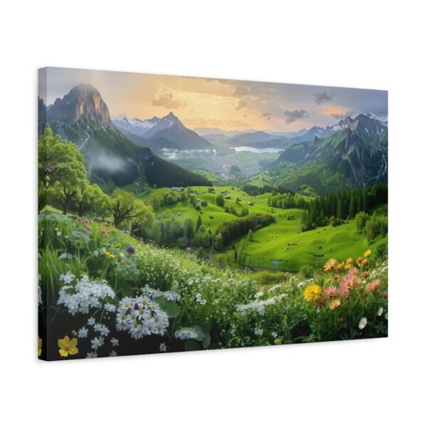 Mountain View with Wildflowers – Scenic Canvas Print for Home or Office - Image 2