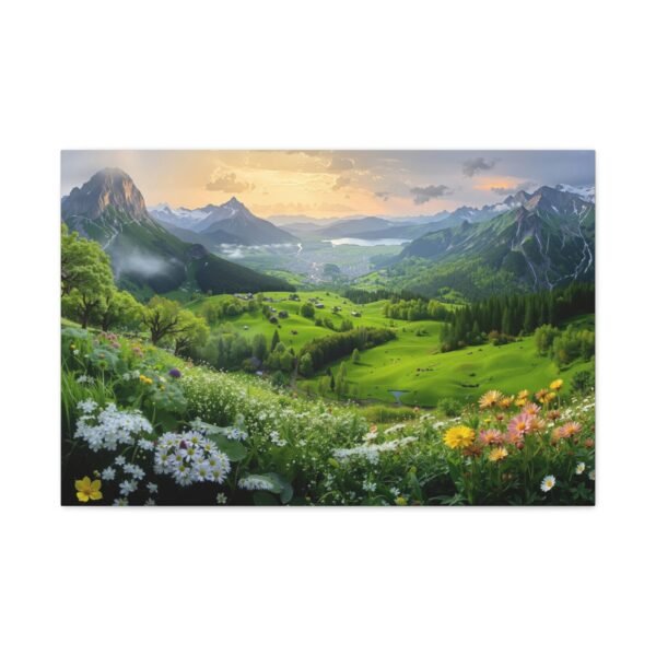 Mountain View with Wildflowers – Scenic Canvas Print for Home or Office - Image 5