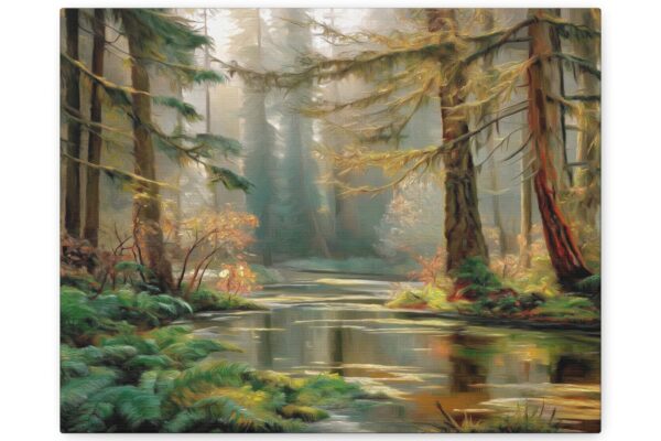 Serene Forest Canvas Wall Art, Nature Decor, Tranquil Home Accent, Wildlife Artwork, Gift for Nature Lovers