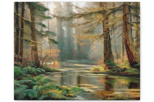 Serene Forest Canvas Wall Art, Nature Decor, Tranquil Home Accent, Wildlife Artwork, Gift for Nature Lovers