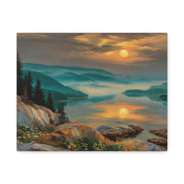 Scenic Landscape Matte Canvas Wall Art, Nature Decor for Home, Sunset Lake Painting, Gift for Nature Lovers, Tranquil Wall Decor, [...]