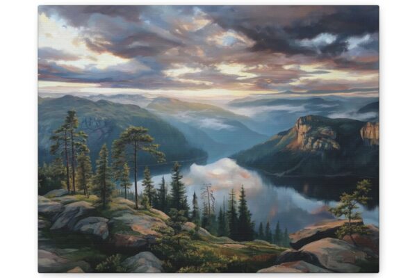 Serene Landscape Canvas Wall Art, Nature Decor, Home Office Art, Artist Print, Christmas Gift, Rustic Wall Decor