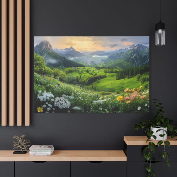 Mountain View with Wildflowers – Scenic Canvas Print for Home or Office - Image 20