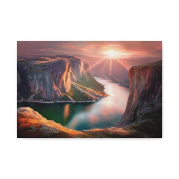Stretched Canvas Wall Art, Mountain River Landscape, Nature Decor, Home Office Art, Gift for Nature Lovers, Stunning Wall Decor