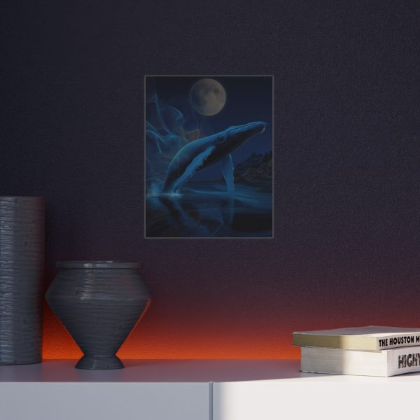 Mystical Whale Foam Board Art - Unique Wall Decor, Ocean Lover Gift, Nautical Theme, Home or Office Decoration, Nighttime Ocean Vibes - Image 4